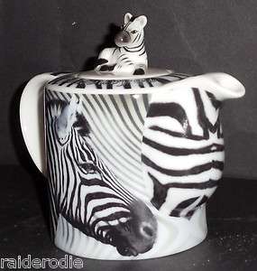 Paul Cardew Endangered Species ~ Zebra Teapot ~  ~ NEW 
