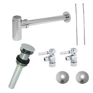   Polished Chrome Fauceture Lavatory Trim Kit with Bottle P Trap, Angle