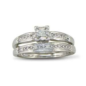   Diamond Bridal Engagement Ring Set Crafted in Sterling Silver Jewelry