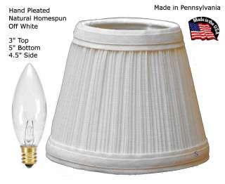 NEW CHANDELIER SMALL LAMP SHADE LAMPSHADES SHADES PLEATED OFF WHITE 