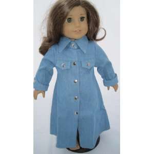  Blue Button Dress for 18 Inch Dolls Including the American 