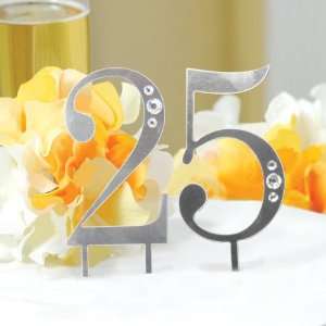    25th Wedding Anniversary Rhinestone Cake Topper