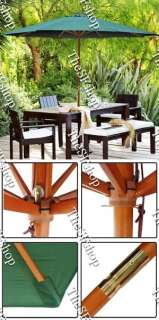 musical instrument 13 ft wood patio outdoor furniture umbrella green