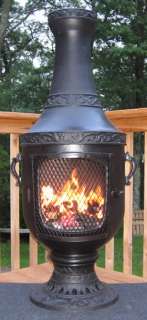 Gas or Wood Burning Chiminea Outdoor Fireplace   Venetian Design New 