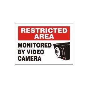  Restricted Area MONITORED BY VIDEO CAMERA (W/GRAPHIC) 7 x 