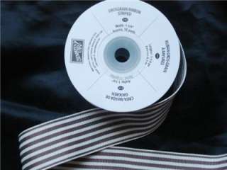 New Stampin Up Ribbon Grosgrain Striped Chocolate Chip  
