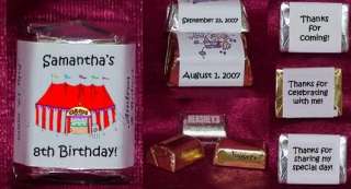 30 CIRCUS CARNIVAL THEMED Personalized Candy Wrappers