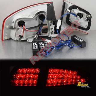   AUDI A4 4DR LED STRIP R8 STYLE PROJECTOR HEADLIGHTS + LED TAIL LIGHTS