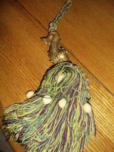 Golden Color Fish Tassel with Beads and Ball Trim  