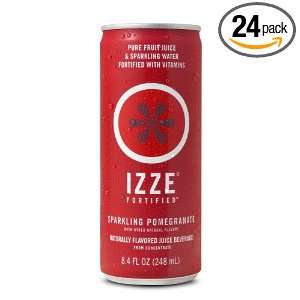 IZZE Fortified Sparkling Juice, Pomegranate, 8.4 Ounce Cans (Pack of 