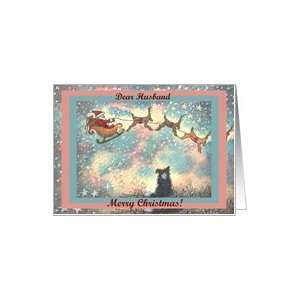   , Christmas card, paper cards, dog, puppy, santa, husband, Card