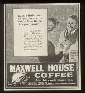 1921 Maxwell House coffee vintage print ad  