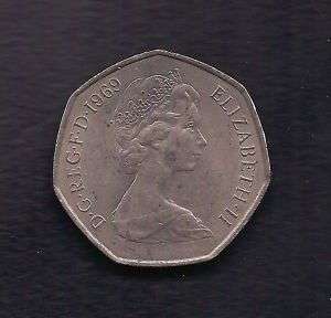 UK Great Britain 50 New Pence 1969 Coin KM # 913  