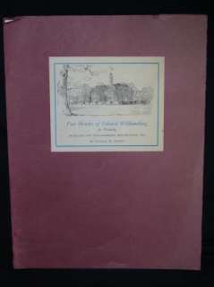 Vintage 4 Sketches of Colonial Williamburg Prints SIGNED Charles 