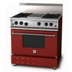   RNB 36 Inch Natural Gas Range With Charbroiler   Ruby Red Appliances