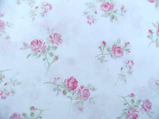 yd. Ashwell Shabby Chic™ Scattered Pink Roses Wht Make UR own 