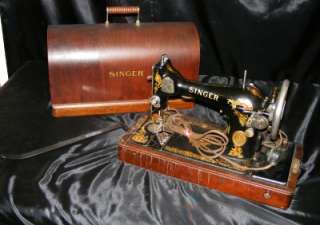 Old Singer Sewing Machine W/ Cover & Table  