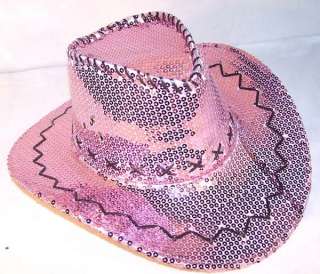 SEQUIN PINK COWBOY HAT party supply western dance hats  
