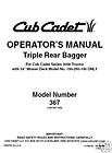 Cub Cadet Triple Rear bagger Op Manual # 367