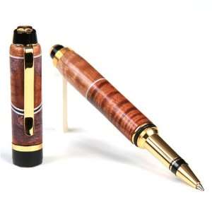  Cigar Rollerball Pen   24kt Gold   Curly Koa, Pyinma with 