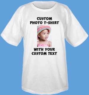Personalized Photo T Shirt Picture TShirt & Custom Text  
