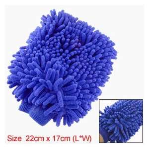   Vehicle Cleaning Washing Microfiber Mitten Glove Blue 