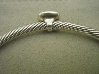 David Yurman Sterling Diamond & Onyx Cable Cuff Bracelet With Pouch 