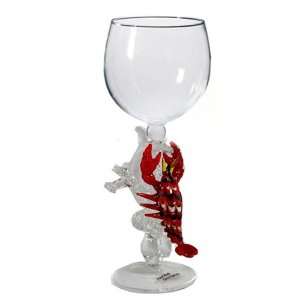  Hand Blown Wine Glass Crab Stem 