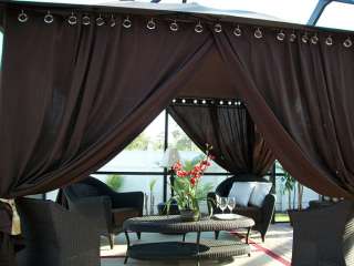 Patio Pizazz Outdoor Gazebo Drapes Curtains (2) Panels Furniture 