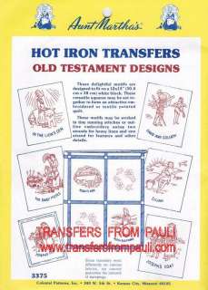 Old Testament Designs Aunt Marthas Hot Iron on Embroidery Transfers