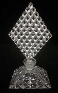 DESIGNER Clear Glass Quilted Pattern Perfume Bottle  