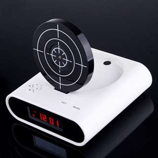 NEW Laser Gun Target Alarm desk clock Gadget Novelty  