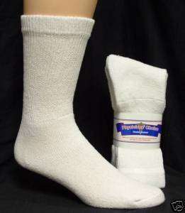 pair Mens white soft cotton diabetic crew socks NEW  