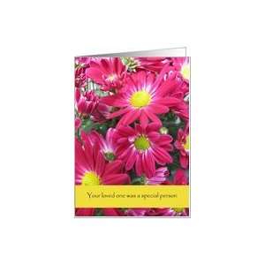  With sympathy  Condolences, Pink Zinnias Card Health 