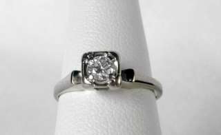   GOLD ART DECO DESIGNER KEEPSAKE DIAMOND ENGAGEMENT RING~SIZE 6  