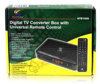 Sunkey ATB150S Digital TV Converter Box w Universal Remote Control 