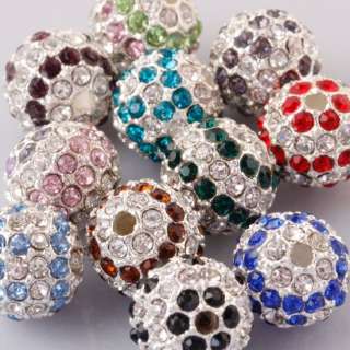   Wholesale Crystal Disco Balls Metal Findings Spacer Loose Beads Charms