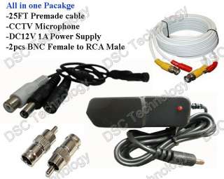 25ft, Complete Microphone Kit for CCTV Security System  