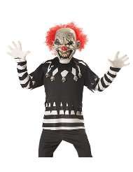   Costumes Boys Glow In the Dark Evil Clown Kids Scary Costume XL