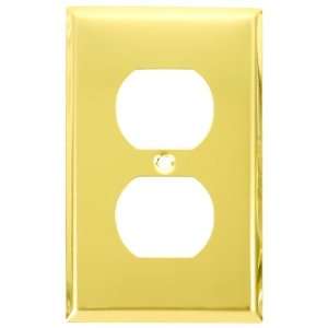  Classic Single Duplex Cover Plate In Polished Brass.