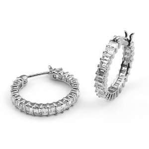  Crislu Medium Hoop Earrings (3.10 cttw) CRISLU Jewelry