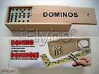 dominoes ivory double six with spinner in wood case new