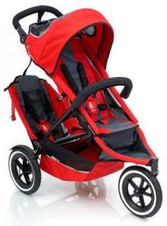 Phil & Teds RED Sport Buggy Stroller w/ Doubles Kit  