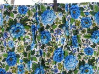   Blue Floral Pinch Pleat Pleated Lined Drapes 4 Curtain Panels  
