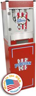 Popcorn Machine Maker, Red Popper w/ 4 oz Kettle & Pedestal Stand 