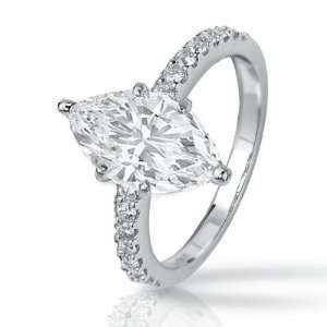 Ring with a 1.89 Carat Cushion Cut / Shape J Color SI1 Clarity 