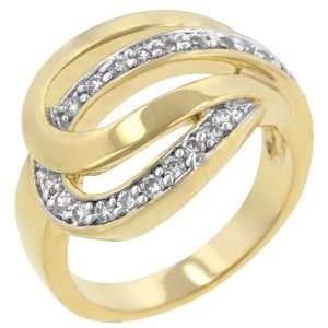  14k Gold Bonded Ring with Round Cut Clear CZ Ring Jewelry