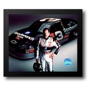  Dale Earnhardt portrait in front of car holding helmet 