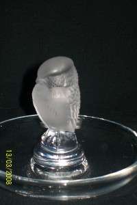 Lalique Rapace Bird of Prey Owl Eagle Hawk Crystal & Acid Bath Ring 
