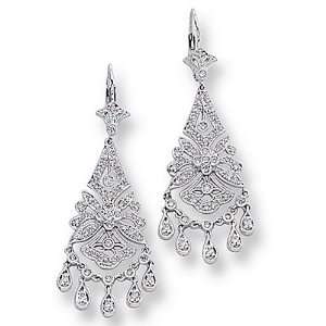  Ladies Chandelier Diamond Drop Earrings Jewelry